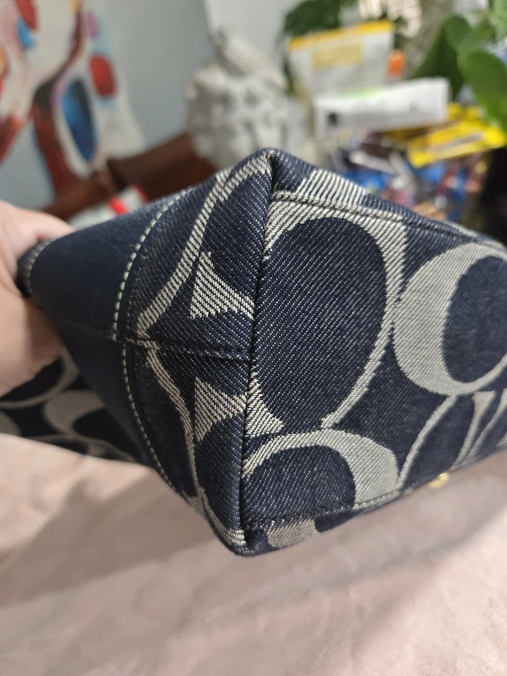 Vintage Coach Legacy Signature Denim Stripe Tote style 11180